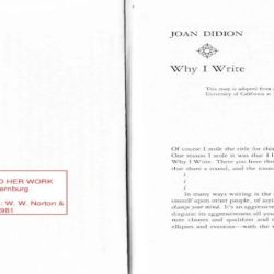 Joan didion why i write summary